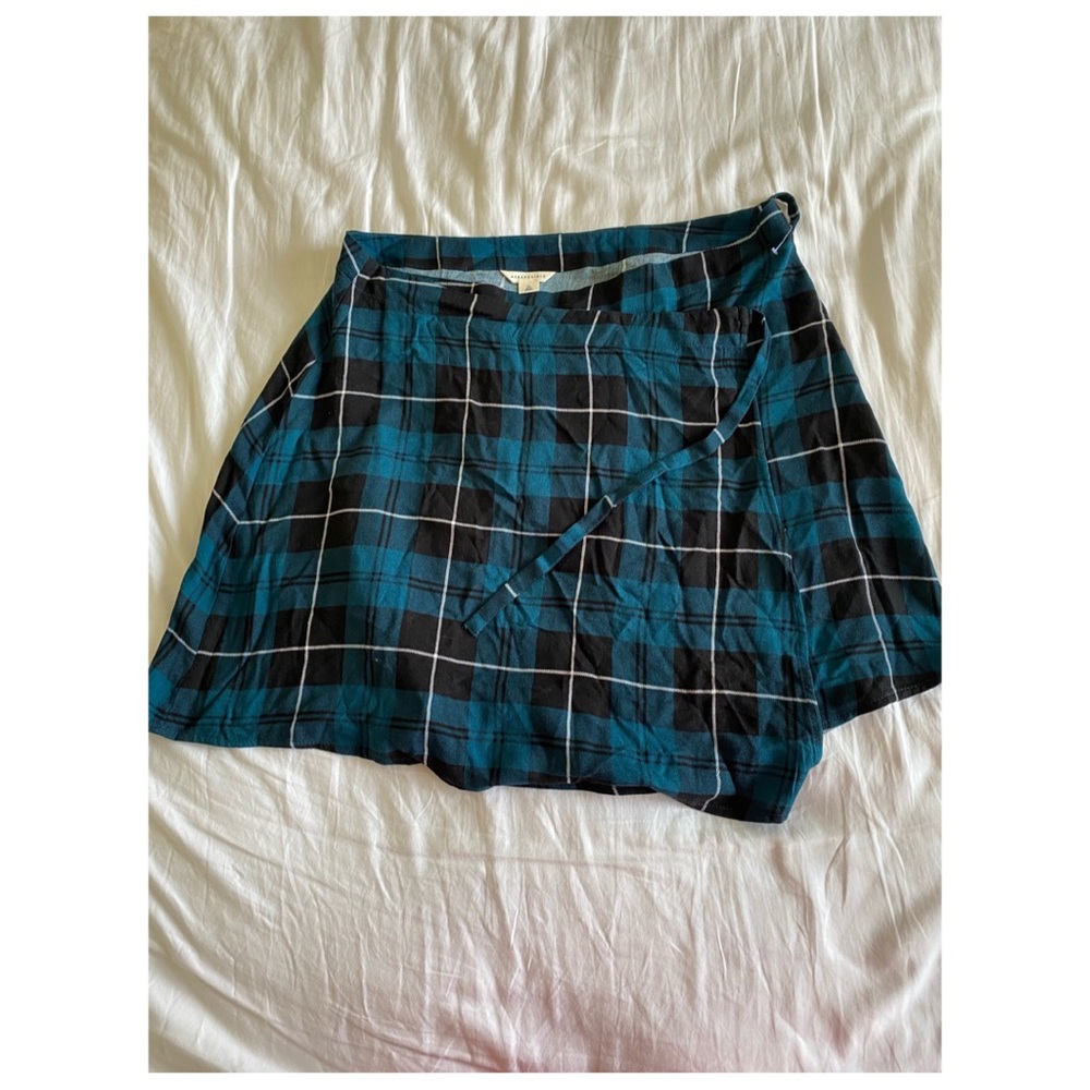 Aeropastle - Blue plaid wrap skirt
